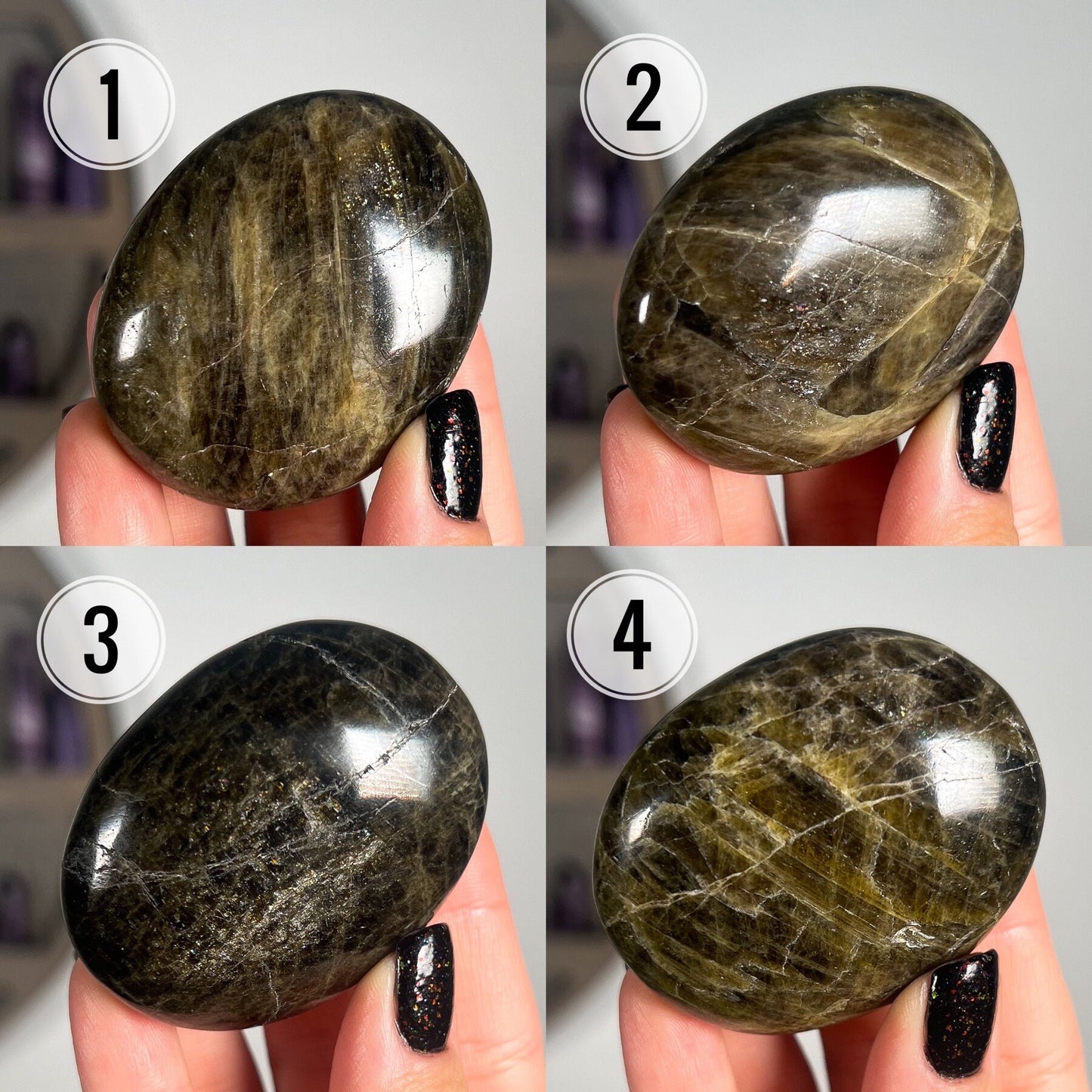 Green Tourmaline Palm Stones