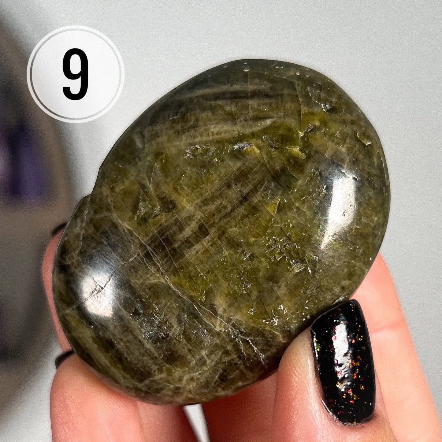 Green Tourmaline Palm Stones