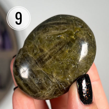 Green Tourmaline Palm Stones