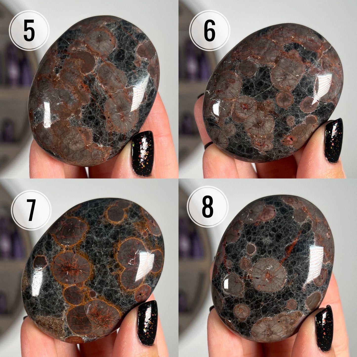 Peanut Obsidian Palm Stones