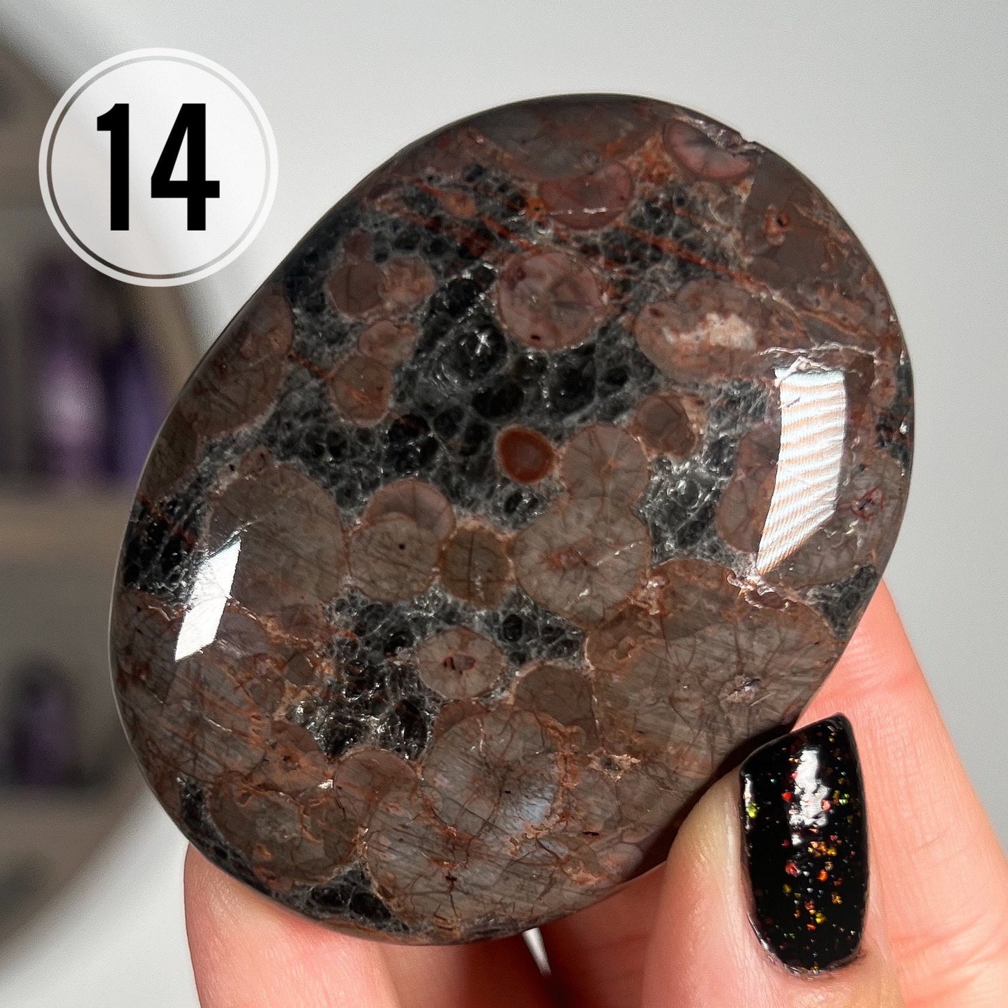 Peanut Obsidian Palm Stones