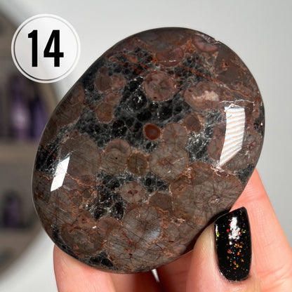 Peanut Obsidian Palm Stones