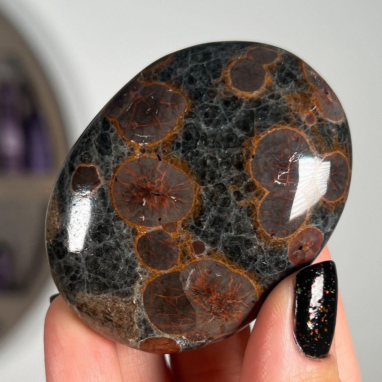 Peanut Obsidian Palm Stones