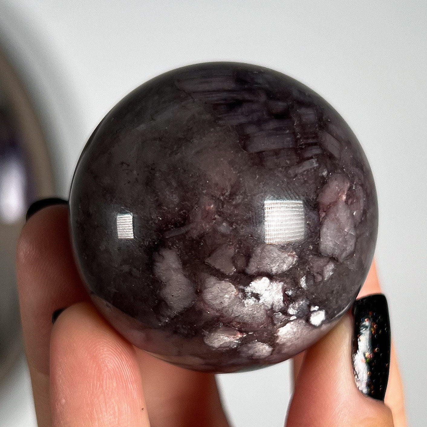 Gem Grade Lepidolite Sphere