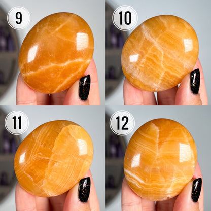 Orange Calcite Palm Stone