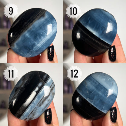 Blue Owyhee Opal Palm Pocket Stone