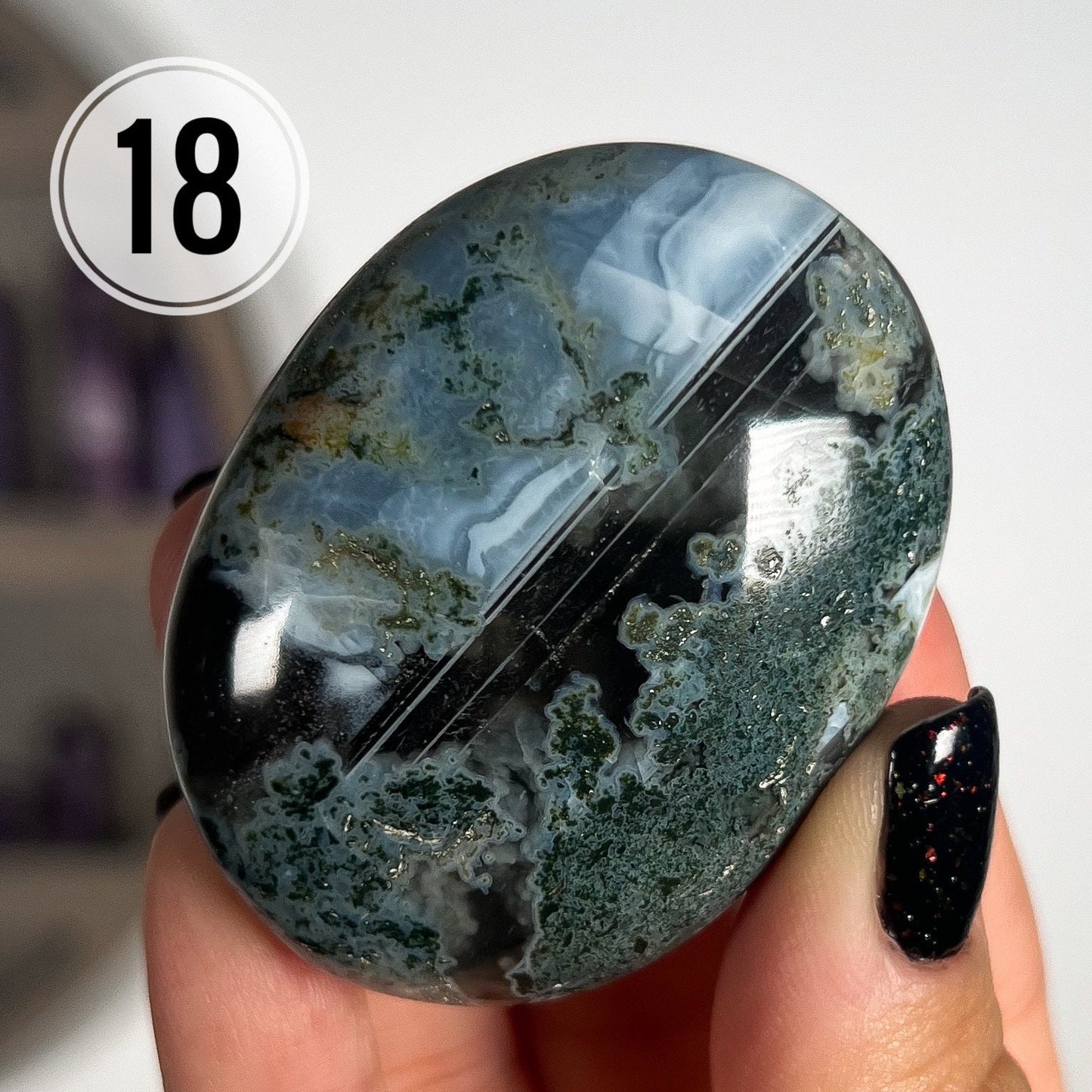 Blue Owyhee Opal Palm Pocket Stone