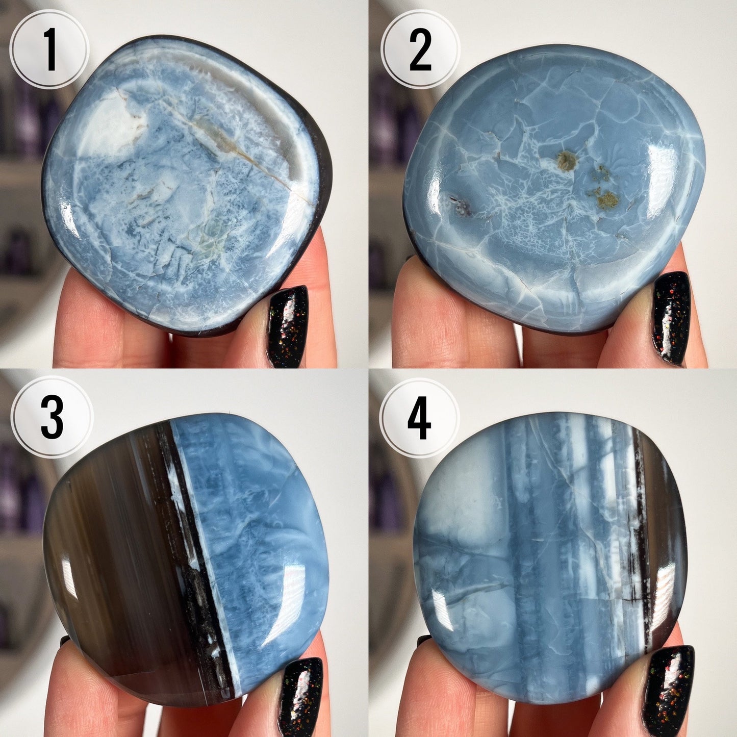 Blue Owyhee Opal Flat Palm