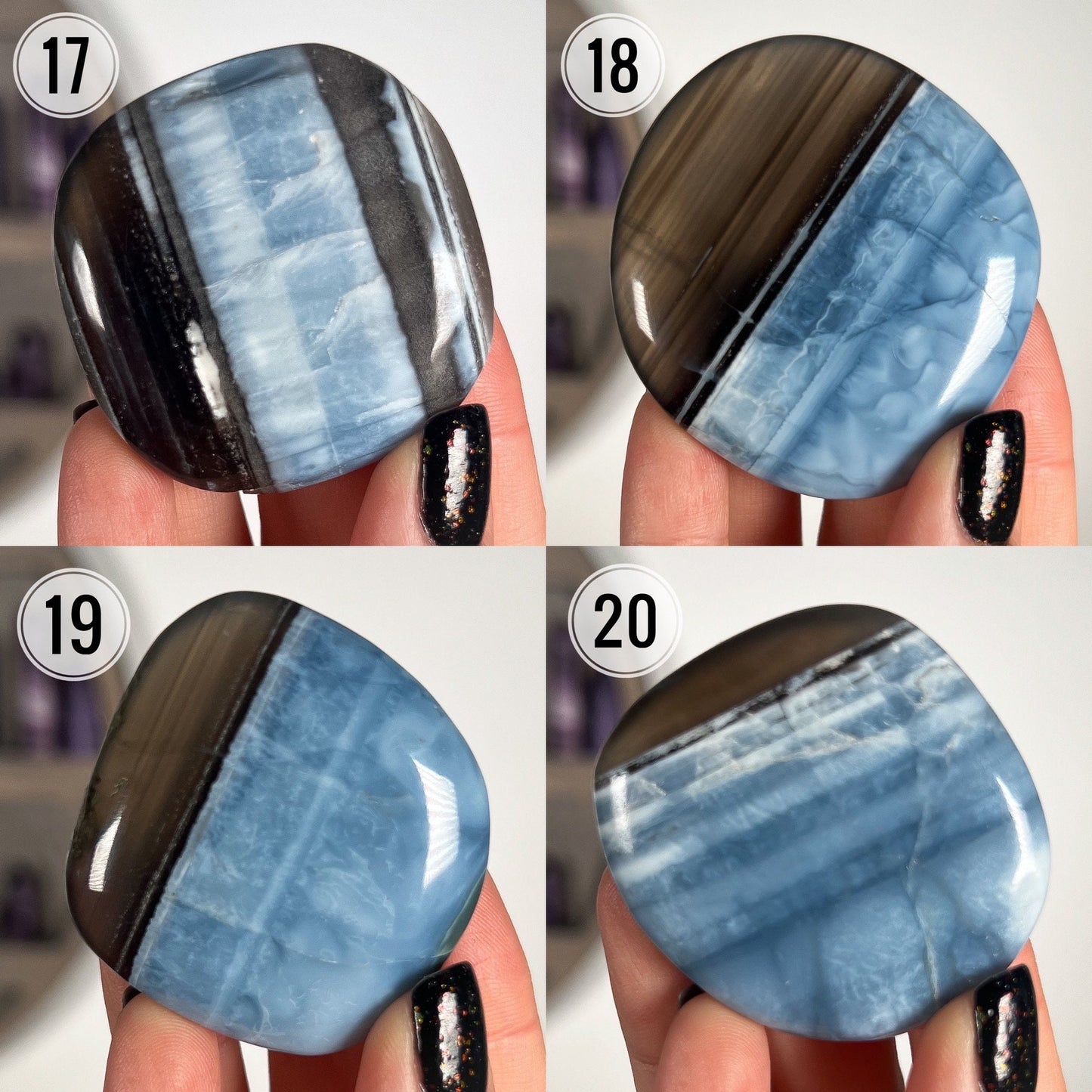 Blue Owyhee Opal Flat Palm