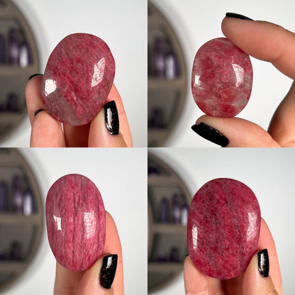 Gem Rhodonite Quartz Palm Stones