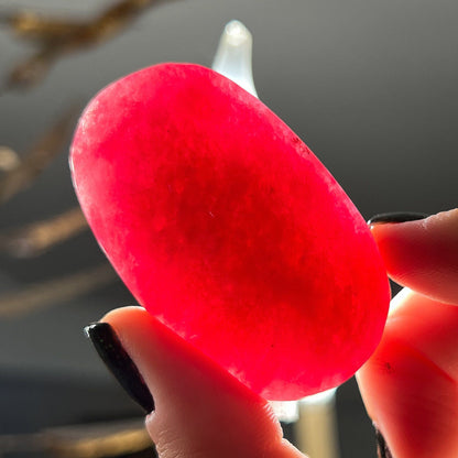 Gem Rhodonite Quartz Palm Stones