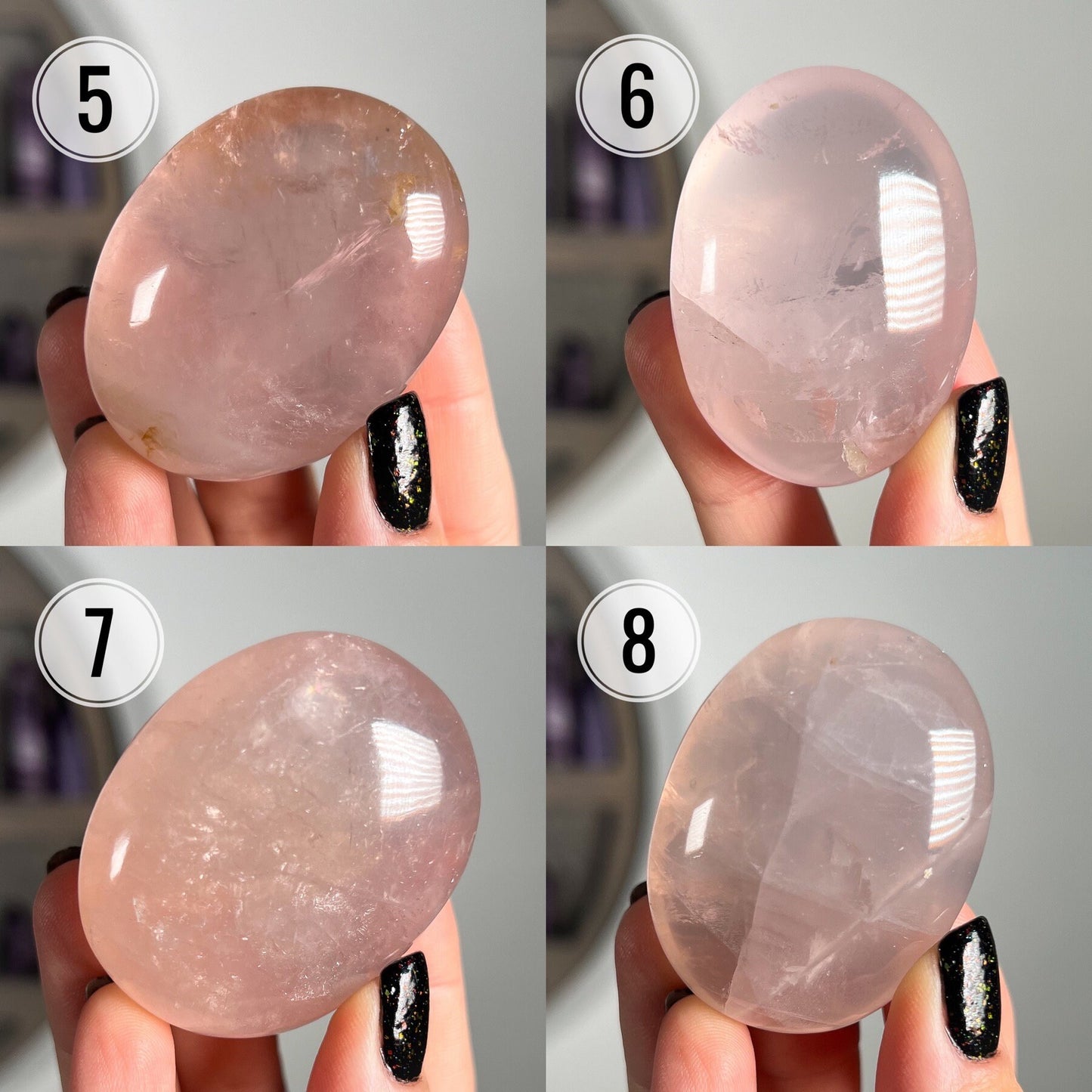Girasol Rose Quartz Palm Stones