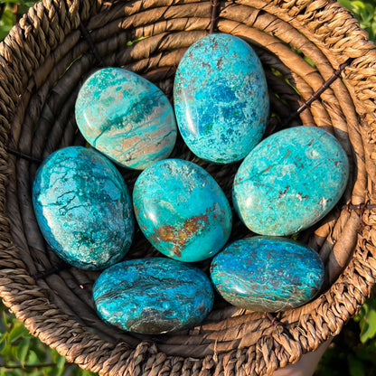 Shattuckite Palm Stones