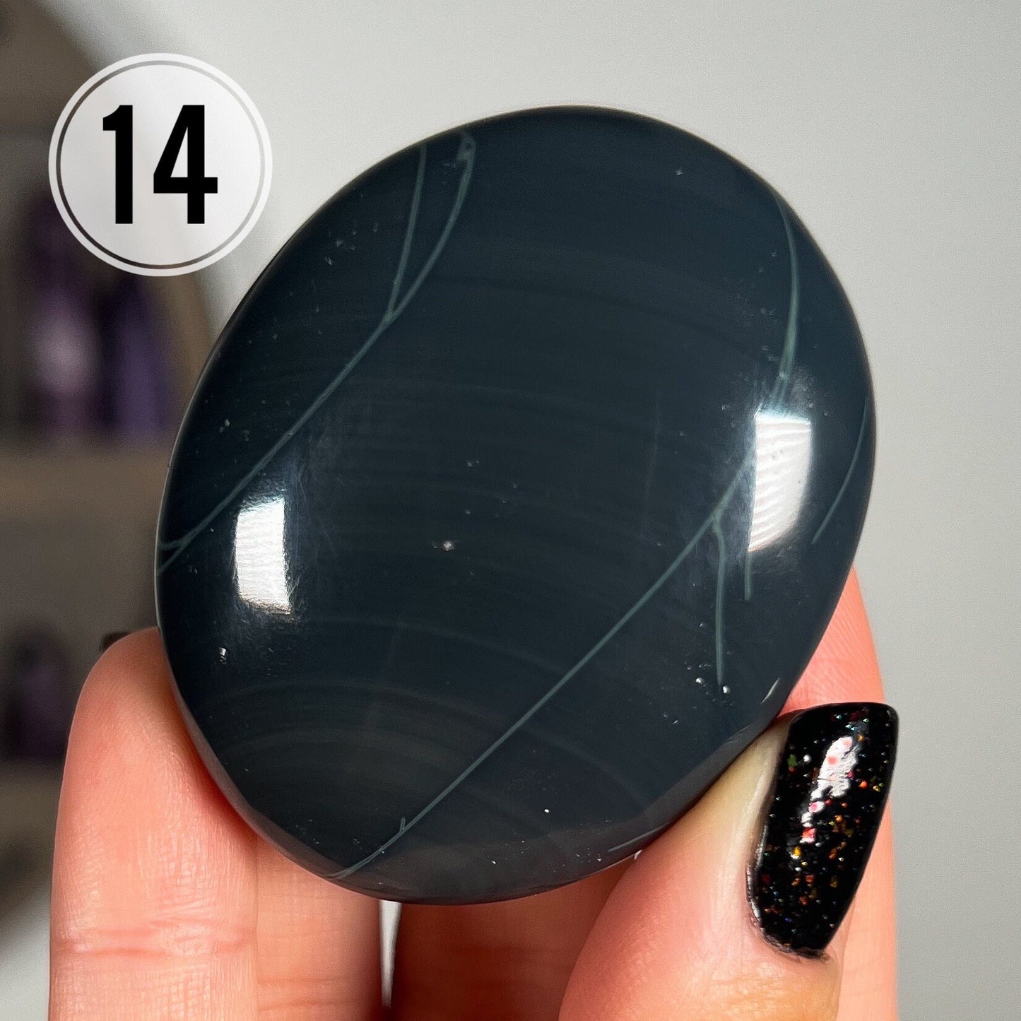 Spider Obsidian Palm Stones