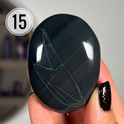 Spider Obsidian Palm Stones