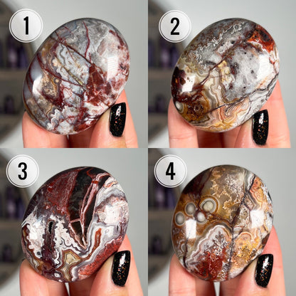 Crazy Lace Agate Palm Stones