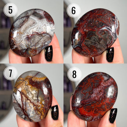 Crazy Lace Agate Palm Stones