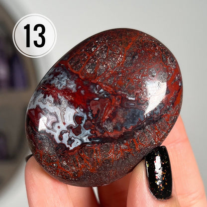 Crazy Lace Agate Palm Stones