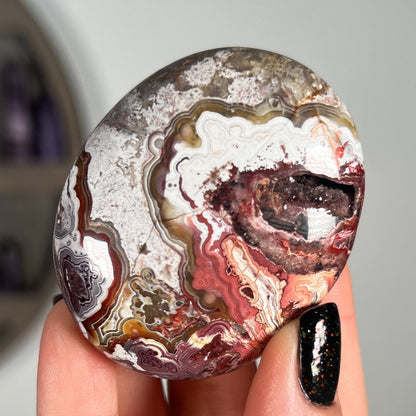 Crazy Lace Agate Palm Stones