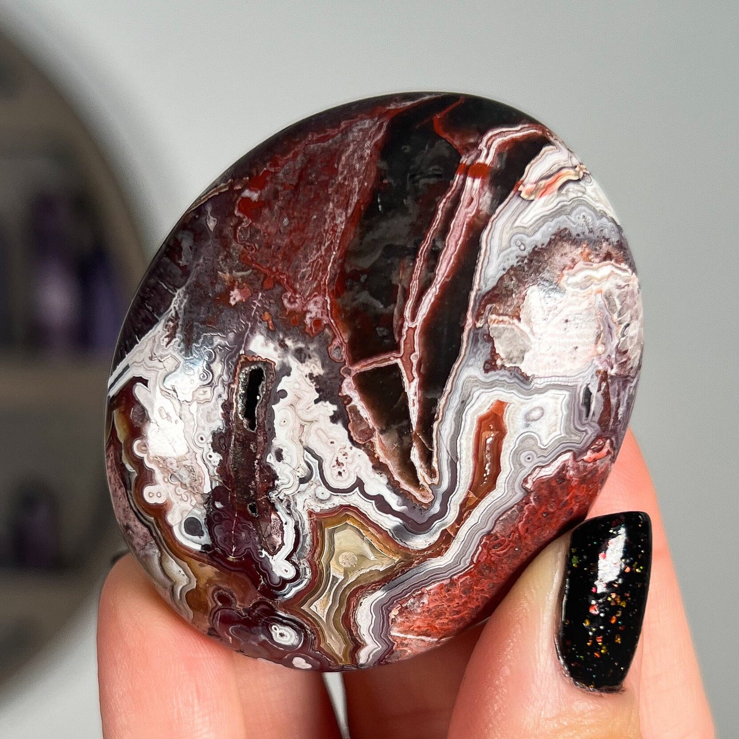 Crazy Lace Agate Palm Stones