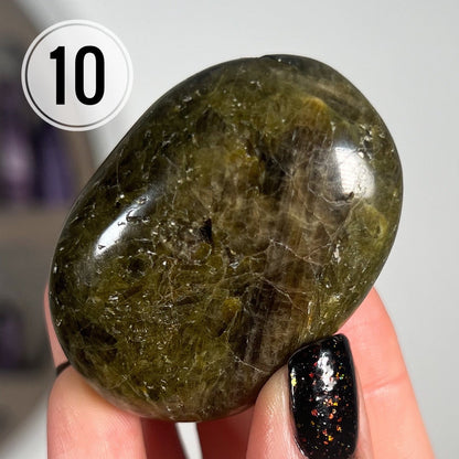 Green Tourmaline Palm Stones