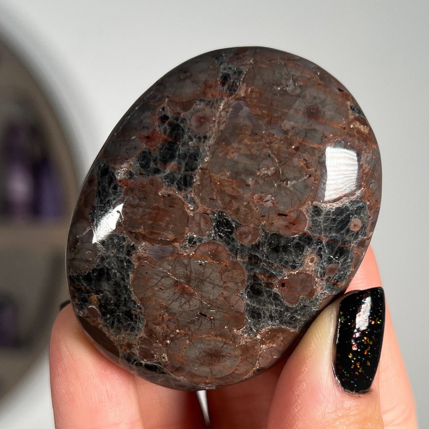 Peanut Obsidian Palm Stones