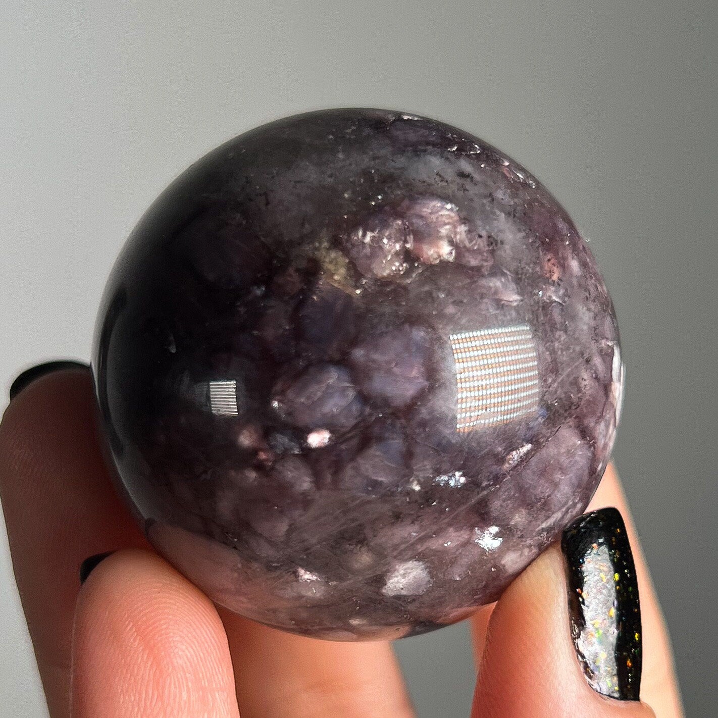 Gem Grade Lepidolite Sphere