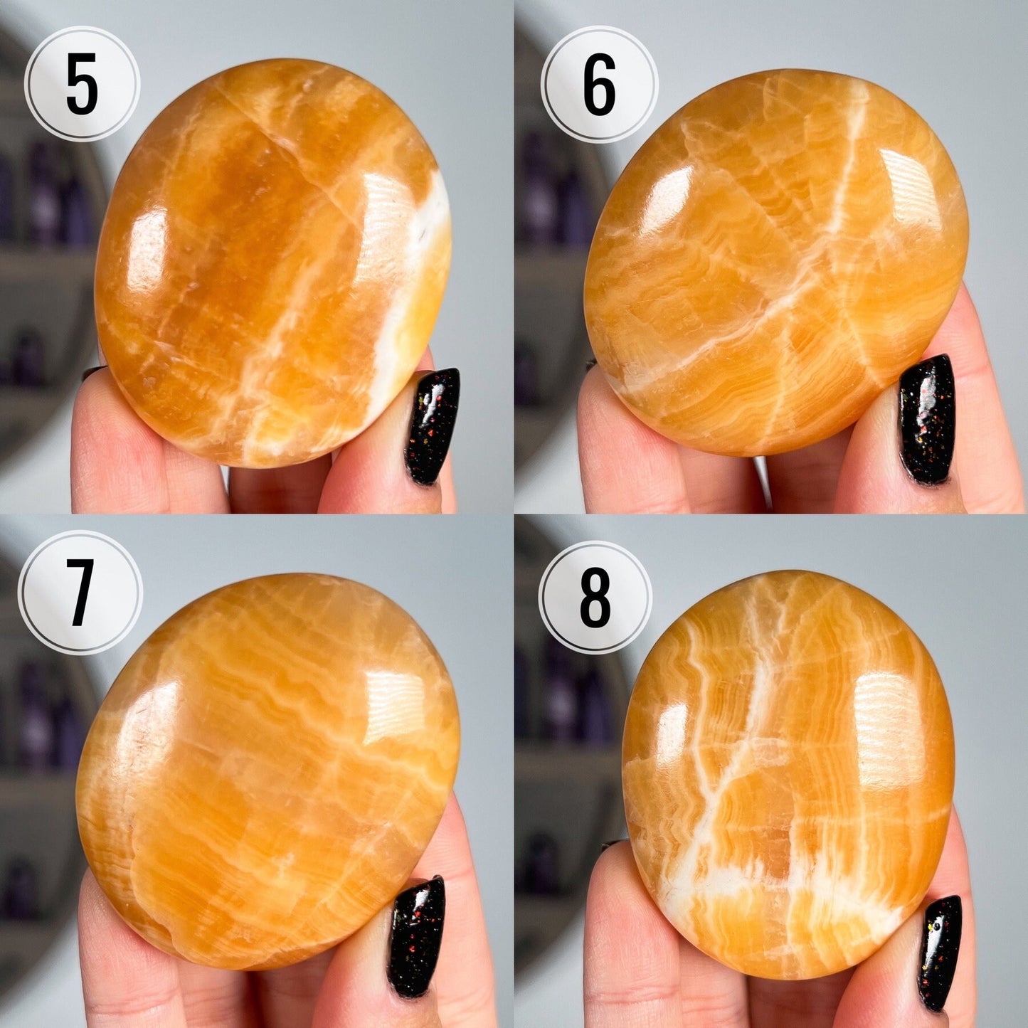 Orange Calcite Palm Stone