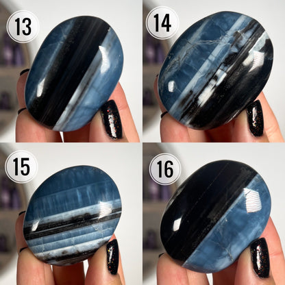 Blue Owyhee Opal Palm Pocket Stone