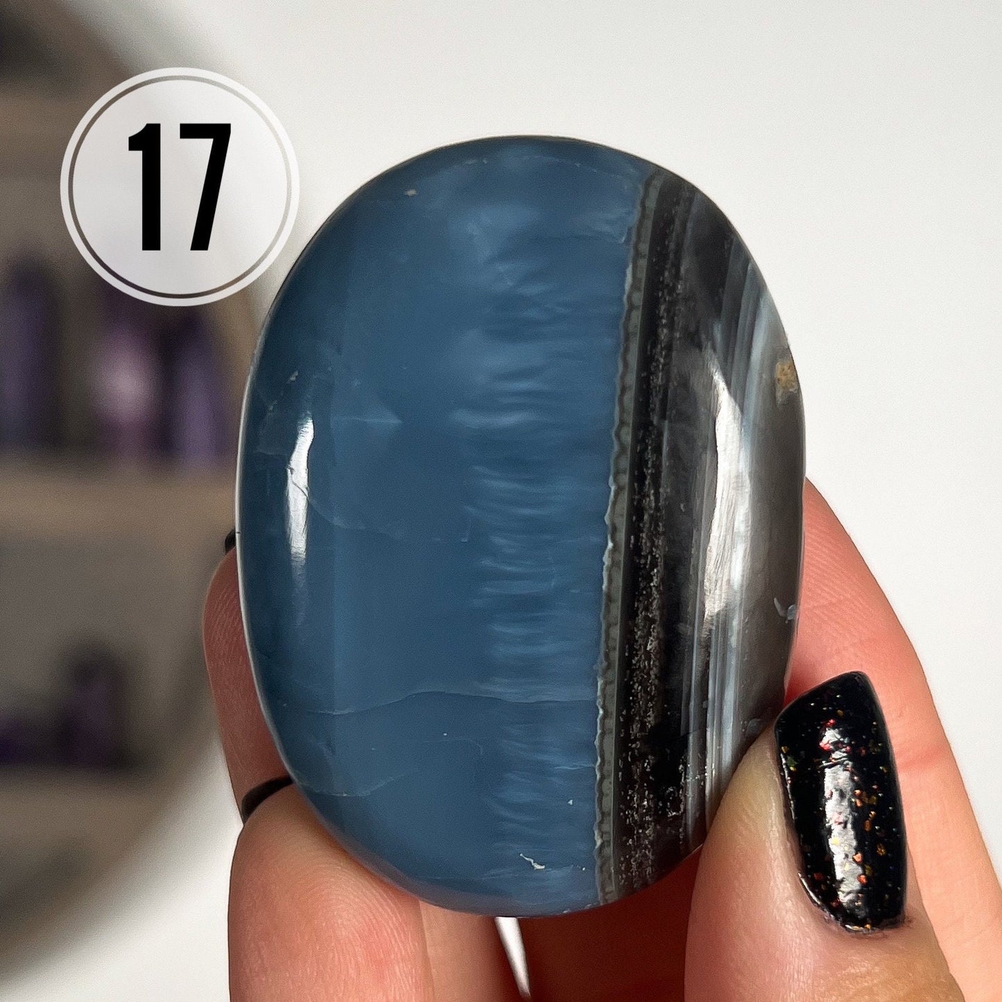 Blue Owyhee Opal Palm Pocket Stone