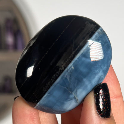 Blue Owyhee Opal Palm Pocket Stone