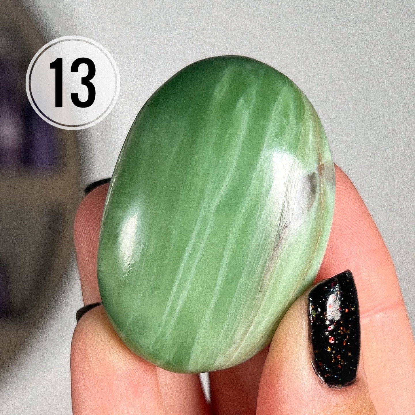 Green Kammererite Palm Stones