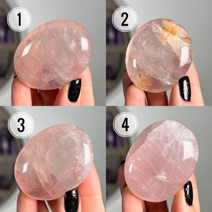 Girasol Rose Quartz Palm Stones