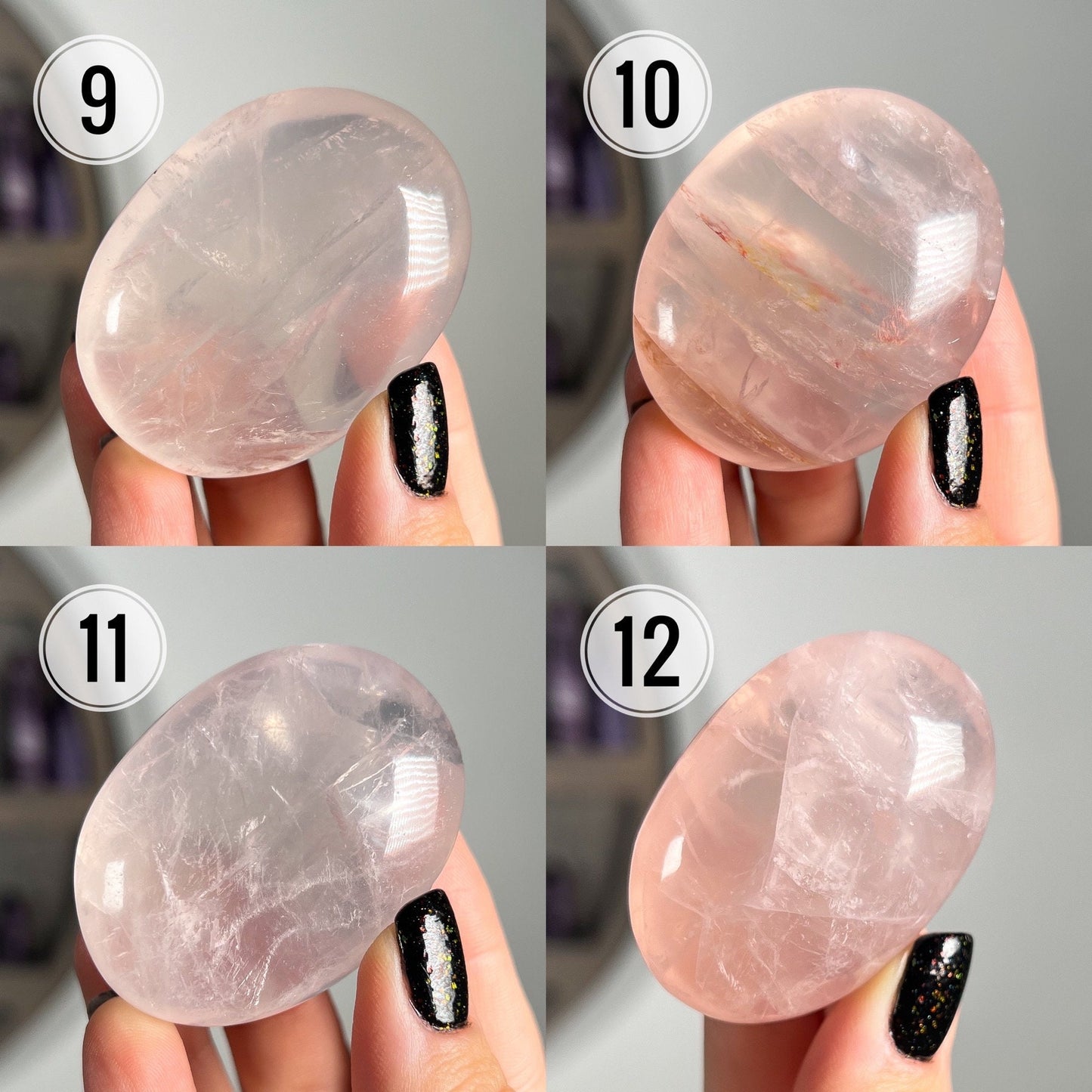 Girasol Rose Quartz Palm Stones