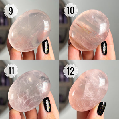 Girasol Rose Quartz Palm Stones