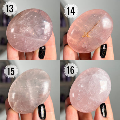 Girasol Rose Quartz Palm Stones