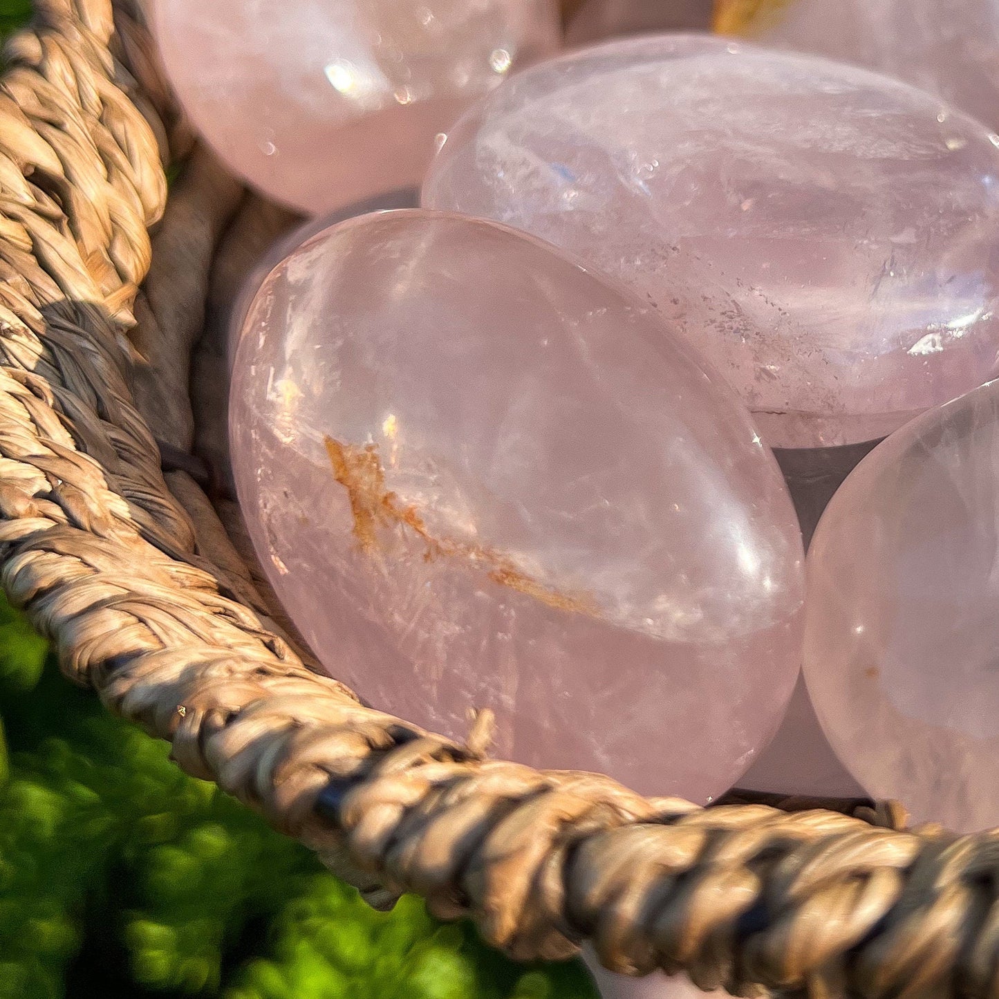 Girasol Rose Quartz Palm Stones