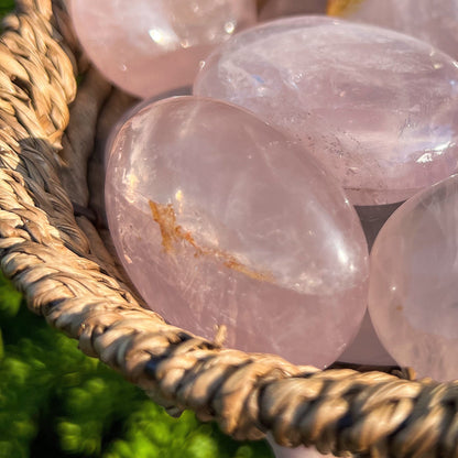 Girasol Rose Quartz Palm Stones