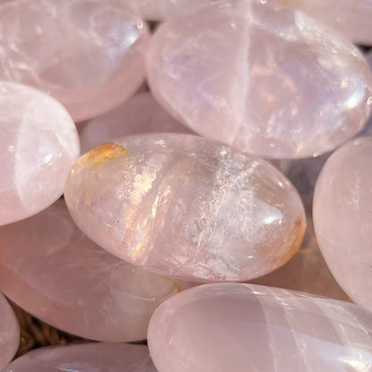 Girasol Rose Quartz Palm Stones