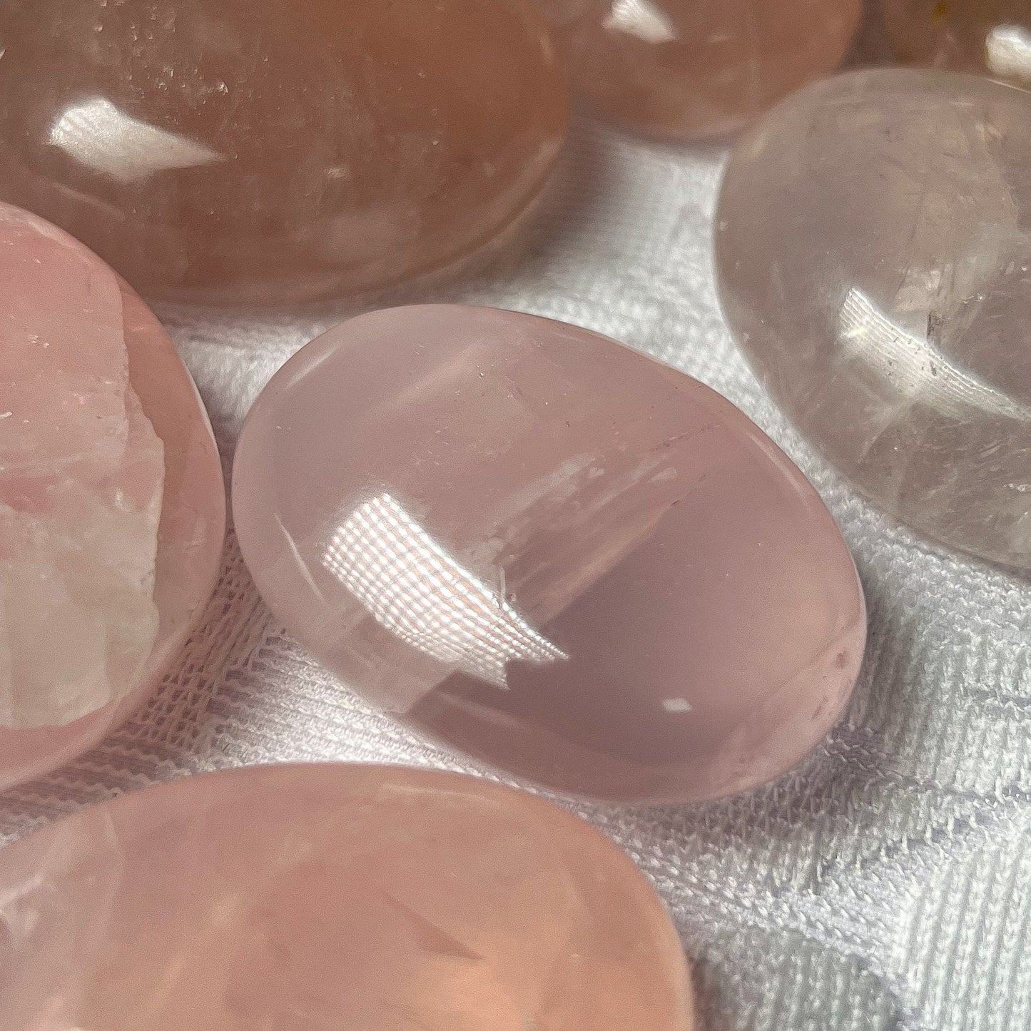 Girasol Rose Quartz Palm Stones