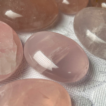 Girasol Rose Quartz Palm Stones