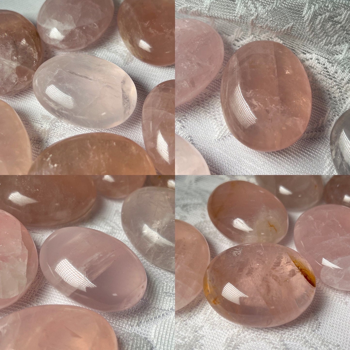 Girasol Rose Quartz Palm Stones