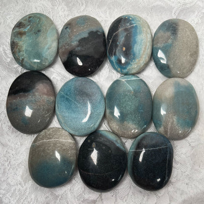 Blue Trolleite Palm Stones