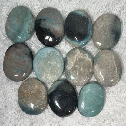 Blue Trolleite Palm Stones