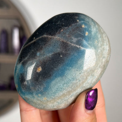 Blue Trolleite Palm Stones