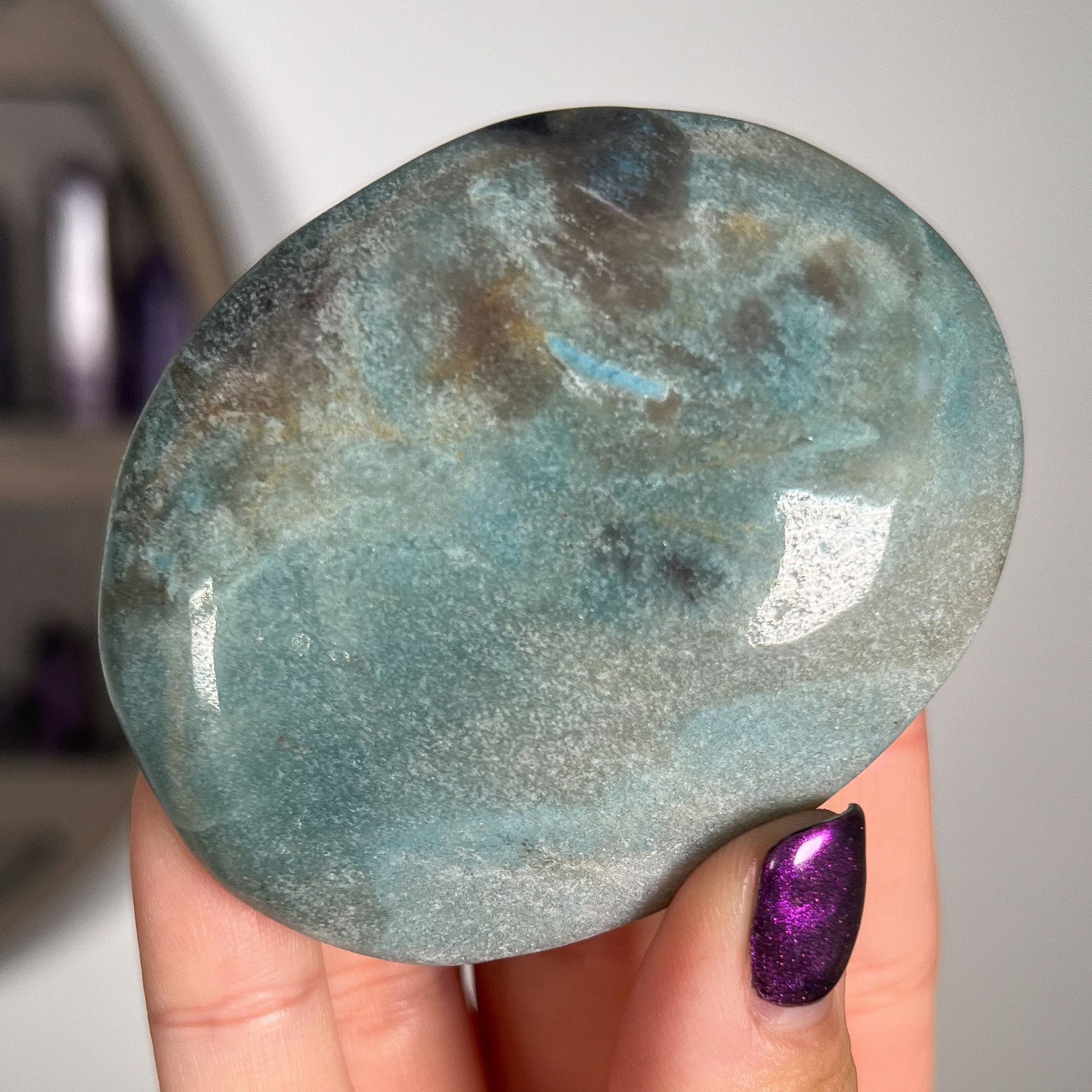 Blue Trolleite Palm Stones
