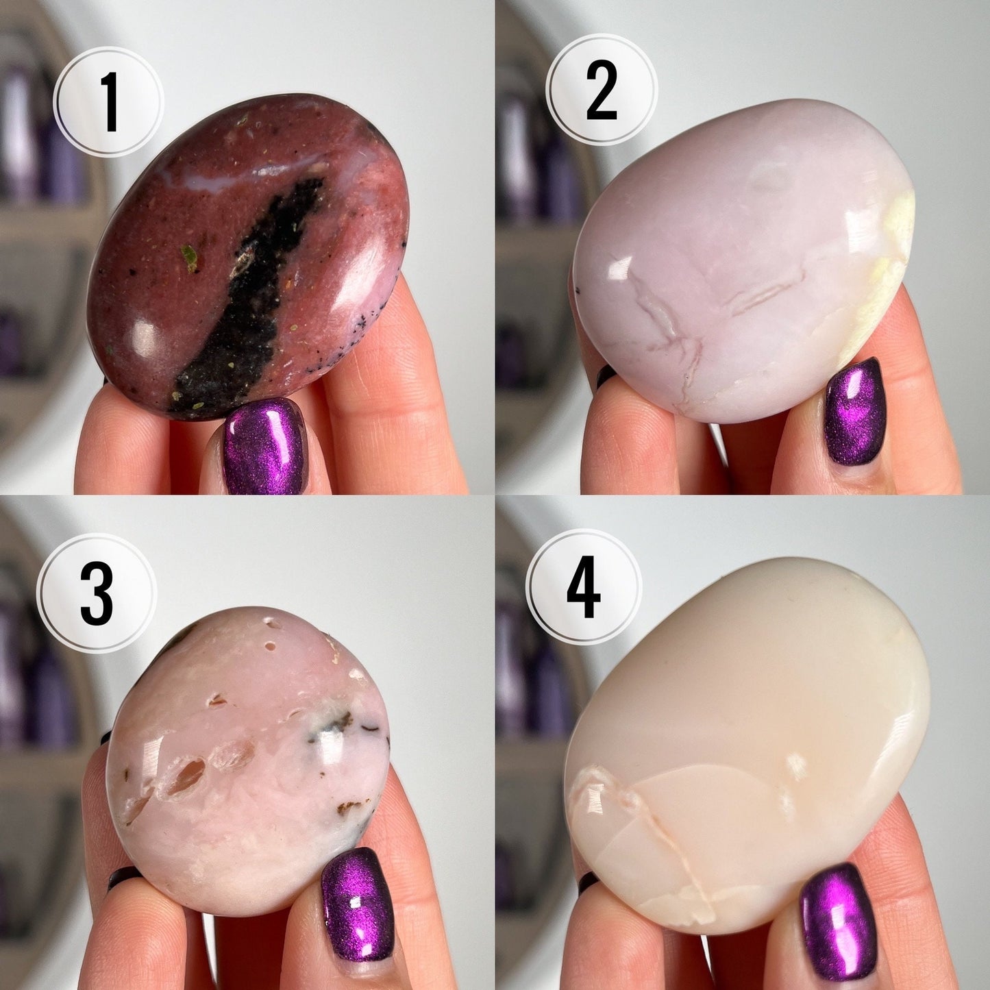Pink Opal Palm Stones