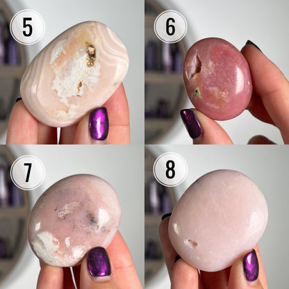 Pink Opal Palm Stones