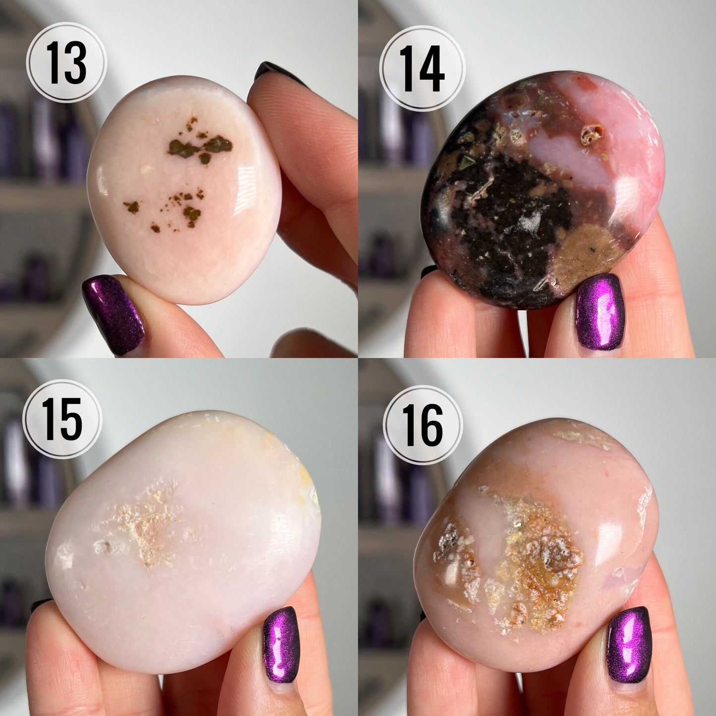 Pink Opal Palm Stones