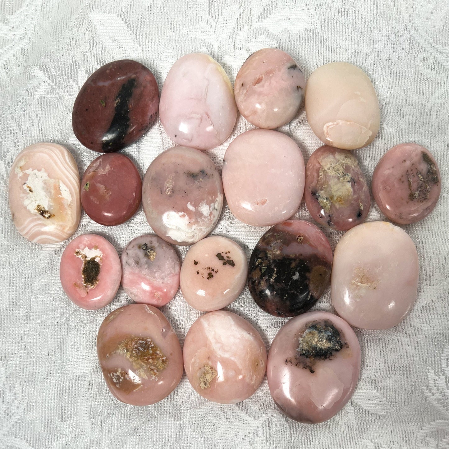 Pink Opal Palm Stones